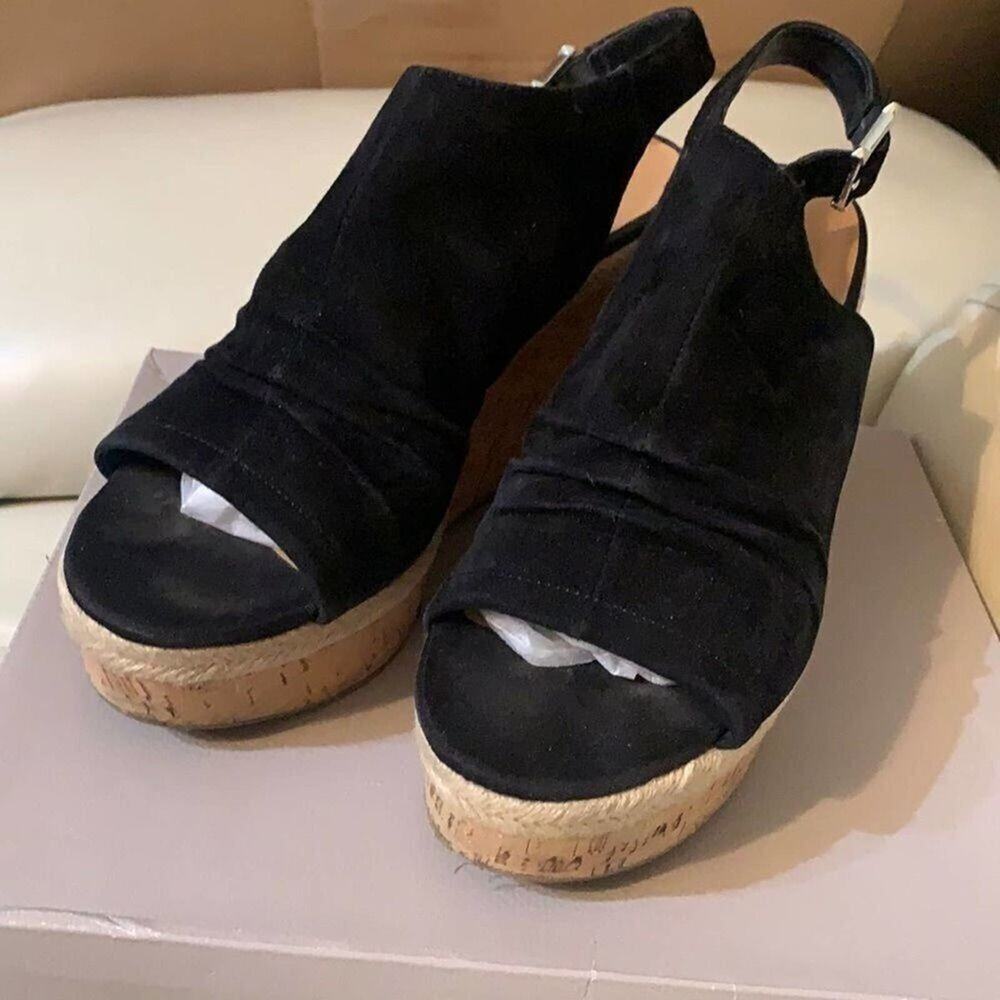 FRANCO‎ SARTO L-TRELLIS BLACK SANDALS SIZE 10M